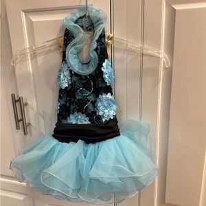 Pretty Blue and Black sparkly sequined dress